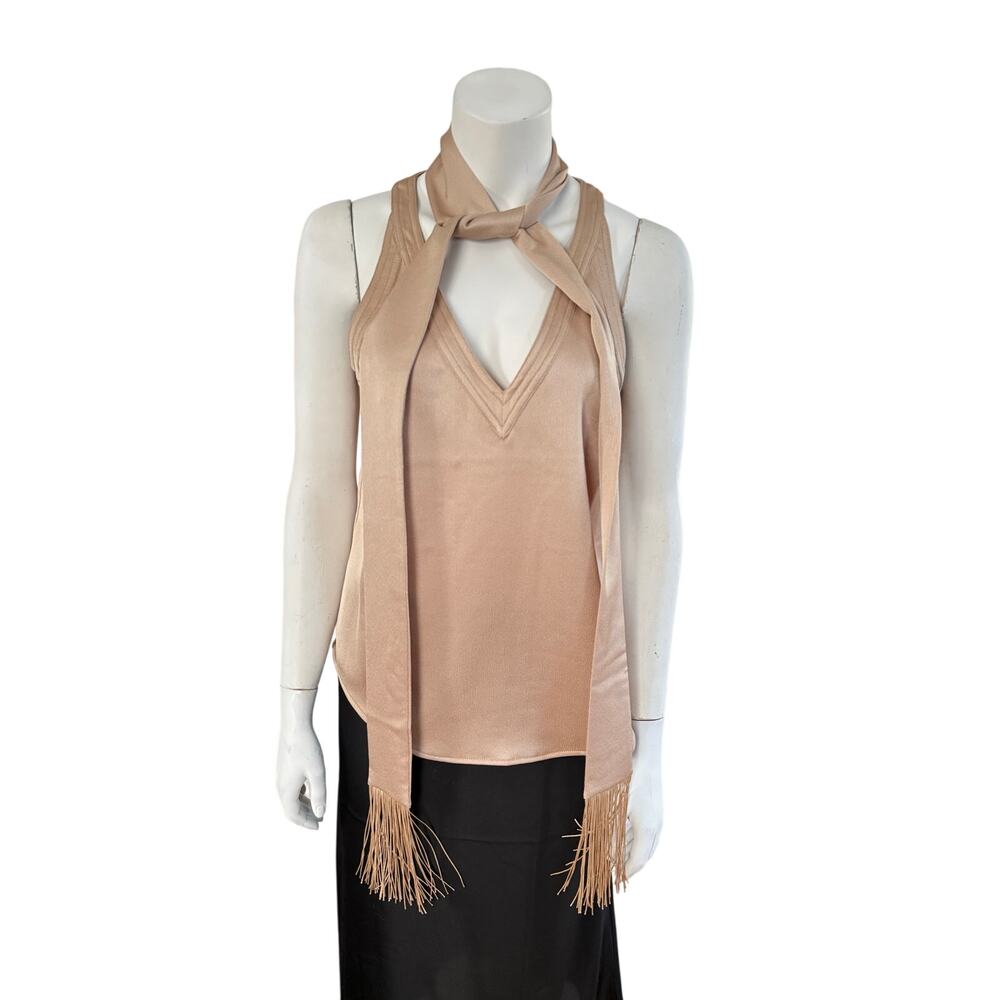 New Equipment Blouse Women's Small Aylee Sesame Sleeveless Scarf (See Note)